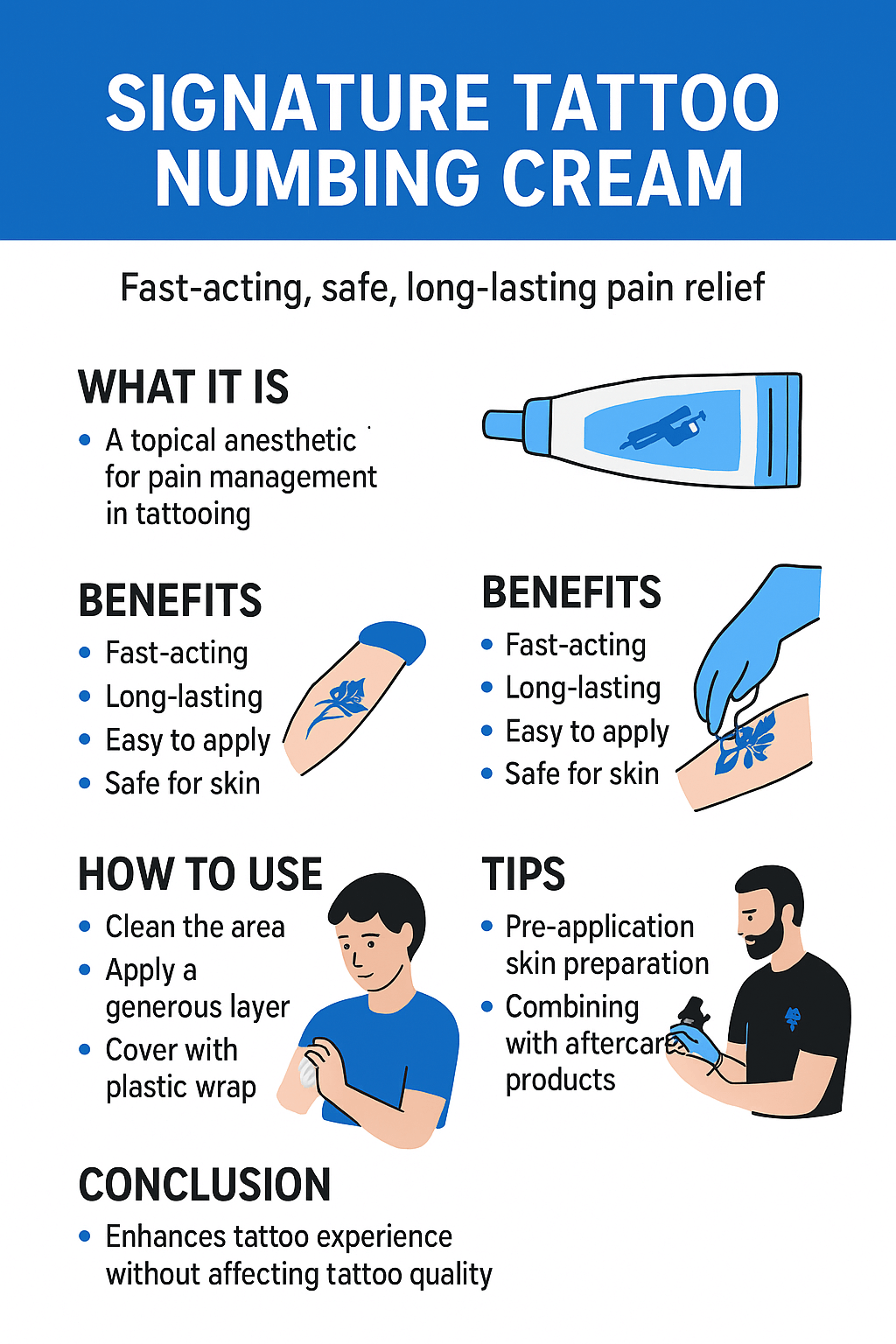 Signature Tattoo Numbing Cream for Sensitive Skin