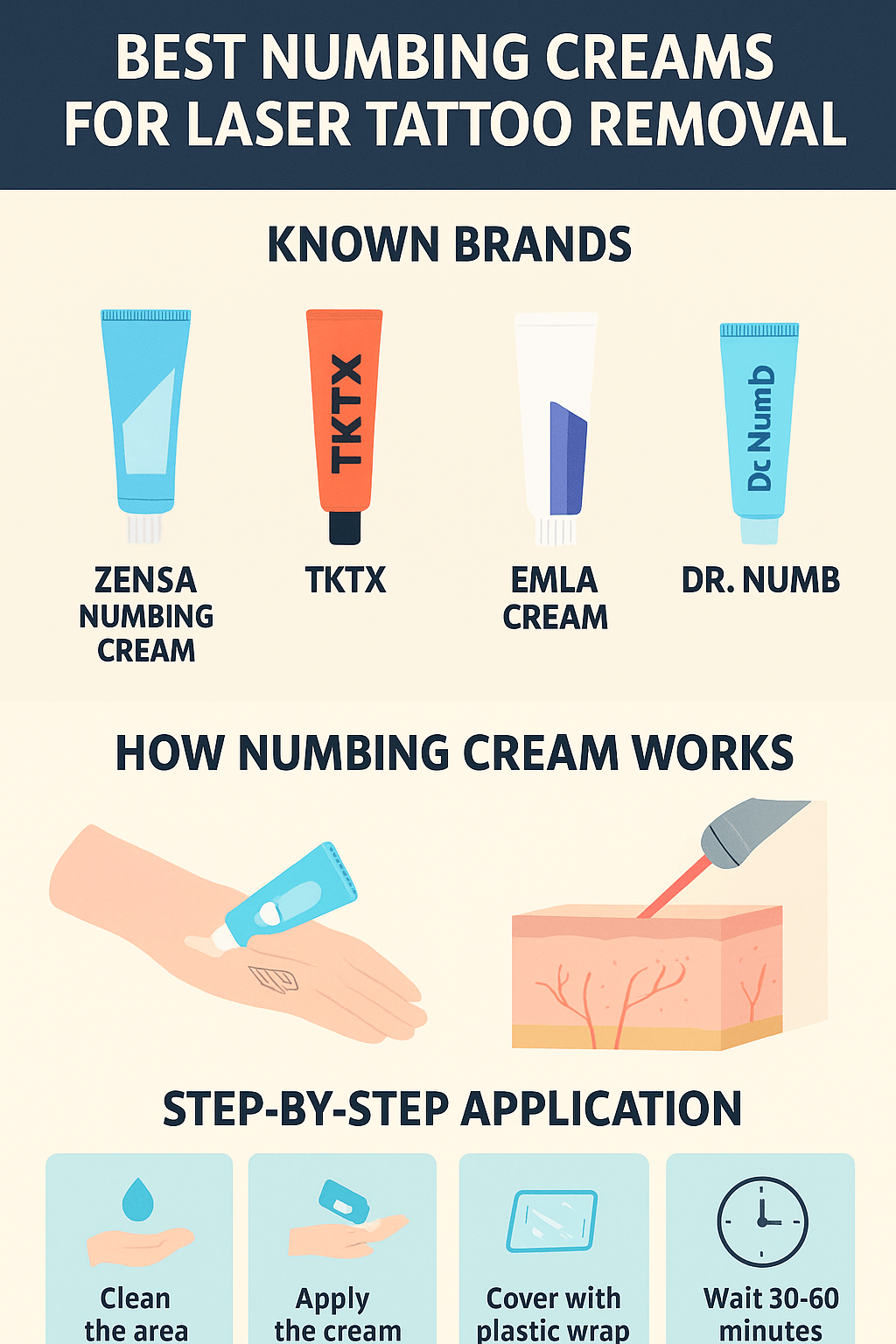 Top Numbing Creams for Safe Laser Tattoo Removal 